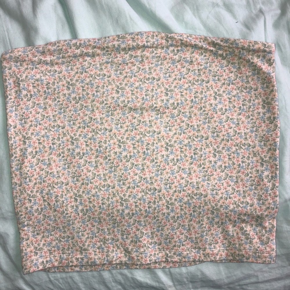 american eagle floral crop tube top